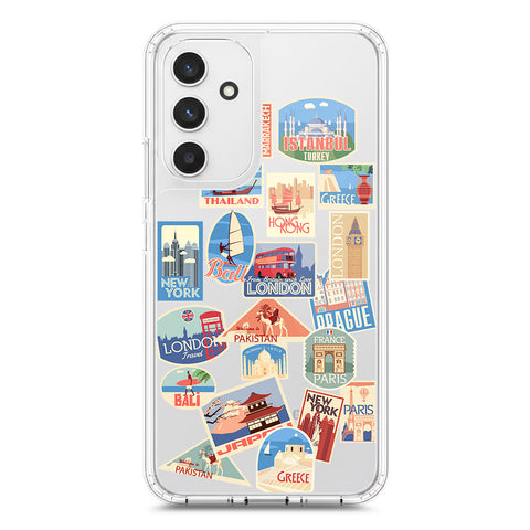Samsung Galaxy A54 5G Cover - Personalised Boarding Pass Ticket Series - Clear Phone Case - Soft Silicon Borders