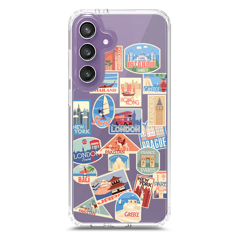 Samsung Galaxy S24 Plus Cover - Personalised Boarding Pass Ticket Series - Clear Phone Case - Soft Silicon Borders