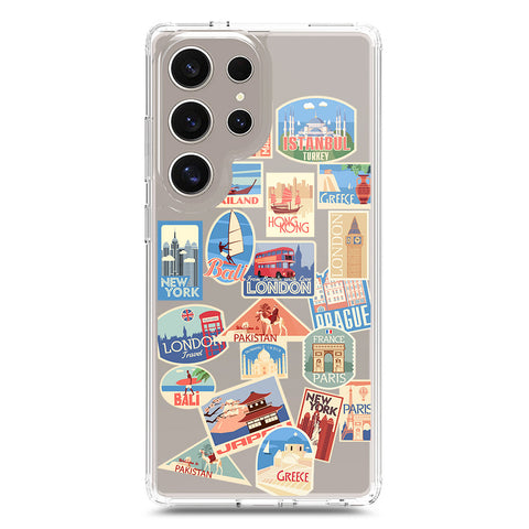 Samsung Galaxy S24 Ultra Cover - Personalised Boarding Pass Ticket Series - Clear Phone Case - Soft Silicon Borders