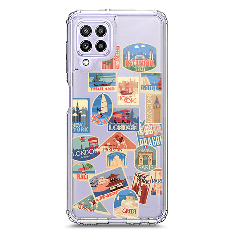 Samsung Galaxy M32 Cover - Personalised Boarding Pass Ticket Series - Clear Phone Case - Soft Silicon Borders