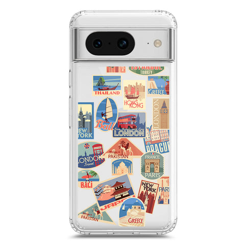 Google Pixel 8a Cover - Personalised Boarding Pass Ticket Series - Clear Phone Case - Soft Silicon Borders