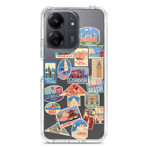 Xiaomi Redmi 13C Cover - Personalised Boarding Pass Ticket Series - Clear Phone Case - Soft Silicon Borders