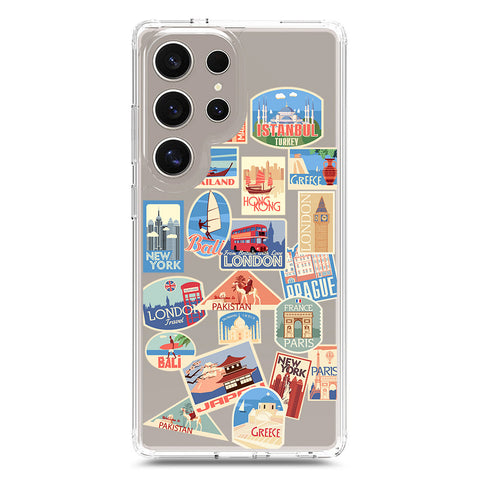 Samsung Galaxy S25 Ultra Cover - Personalised Boarding Pass Ticket Series - Clear Phone Case - Soft Silicon Borders