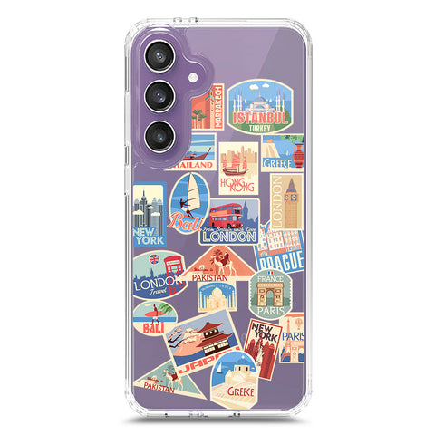 Samsung Galaxy S24 FE Cover - Personalised Boarding Pass Ticket Series - Clear Phone Case - Soft Silicon Borders