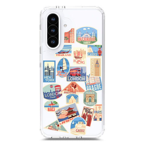Samsung Galaxy A56 Cover - Personalised Boarding Pass Ticket Series - Clear Phone Case - Soft Silicon Borders