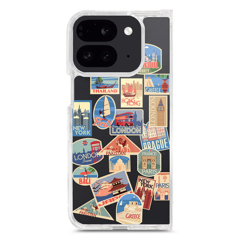 Google Pixel 9 Pro Fold Cover - Personalised Boarding Pass Ticket Series - Clear Phone Case - Soft Silicon Borders