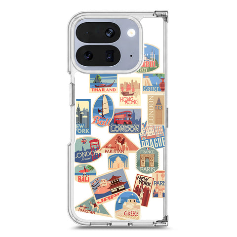 Google Pixel 10 Pro Fold Cover - Personalised Boarding Pass Ticket Series - Clear Phone Case - Soft Silicon Borders