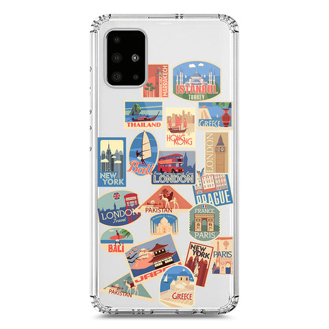 Samsung Galaxy A51 Cover - Personalised Boarding Pass Ticket Series - Clear Phone Case - Soft Silicon Borders