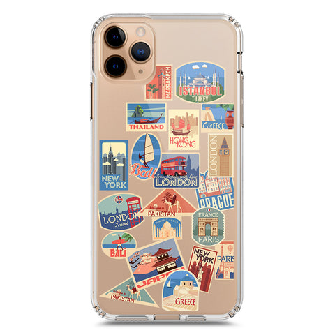 iPhone 11 Pro Max Cover - Personalised Boarding Pass Ticket Series - Clear Phone Case - Soft Silicon Borders