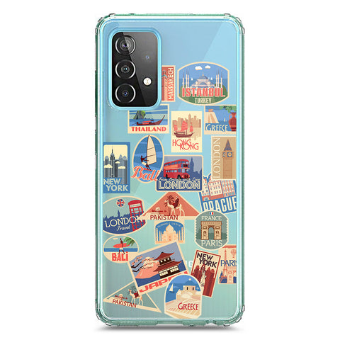 Samsung Galaxy A72 Cover - Personalised Boarding Pass Ticket Series - Clear Phone Case - Soft Silicon Borders