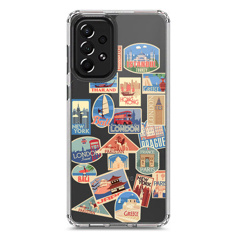 Samsung Galaxy A73 5G Cover - Personalised Boarding Pass Ticket Series - Clear Phone Case - Soft Silicon Borders