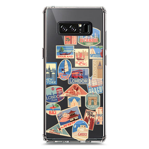 Samsung Galaxy Note 8 Cover - Personalised Boarding Pass Ticket Series - Clear Phone Case - Soft Silicon Borders