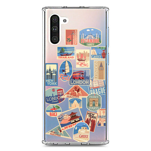 Samsung Galaxy Note 10 Cover - Personalised Boarding Pass Ticket Series - Clear Phone Case - Soft Silicon Borders