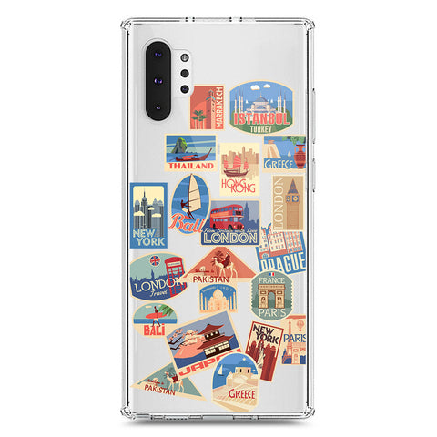 Samsung Galaxy Note 10 Plus Cover - Personalised Boarding Pass Ticket Series - Clear Phone Case - Soft Silicon Borders