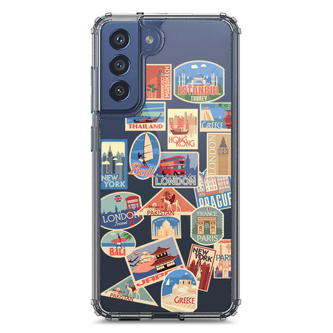 Samsung Galaxy S21 FE 5G Cover - Personalised Boarding Pass Ticket Series - Clear Phone Case - Soft Silicon Borders
