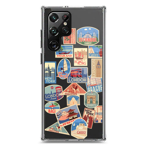 Samsung Galaxy S22 Ultra 5G Cover - Personalised Boarding Pass Ticket Series - Clear Phone Case - Soft Silicon Borders