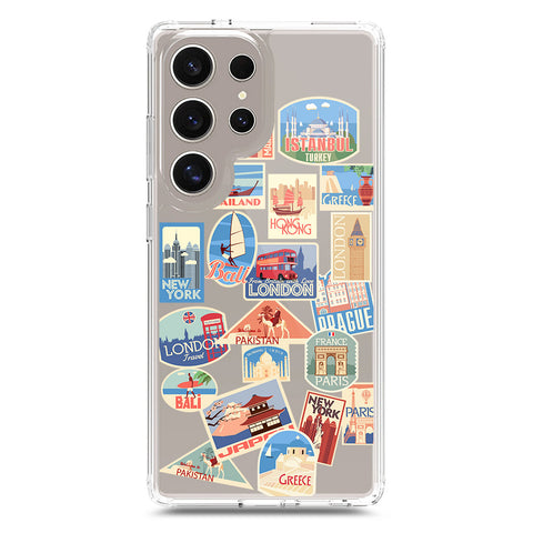 Samsung Galaxy S23 Ultra 5G Cover - Personalised Boarding Pass Ticket Series - Clear Phone Case - Soft Silicon Borders