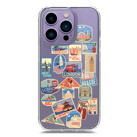 iPhone 14 Pro Max Cover - Personalised Boarding Pass Ticket Series - Clear Phone Case - Soft Silicon Borders