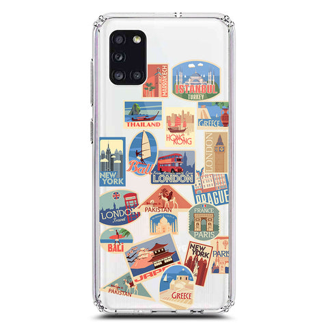 Samsung Galaxy A31 Cover - Personalised Boarding Pass Ticket Series - Clear Phone Case - Soft Silicon Borders