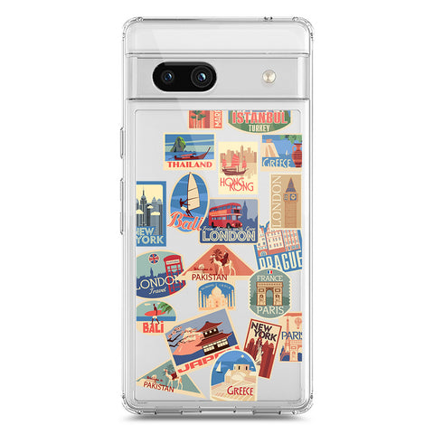 Google Pixel 7a Cover - Personalised Boarding Pass Ticket Series - Clear Phone Case - Soft Silicon Borders