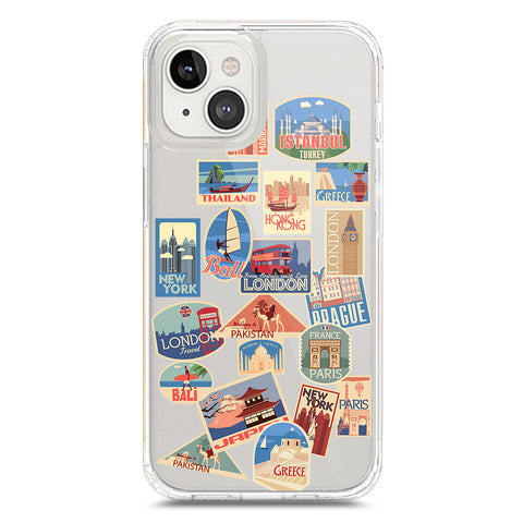 iPhone 13 Mini Cover - Personalised Boarding Pass Ticket Series - Clear Phone Case - Soft Silicon Borders