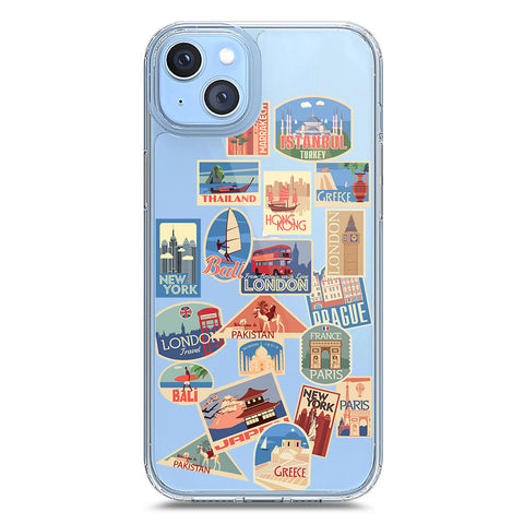 iPhone 14 Plus Cover - Personalised Boarding Pass Ticket Series - Clear Phone Case - Soft Silicon Borders
