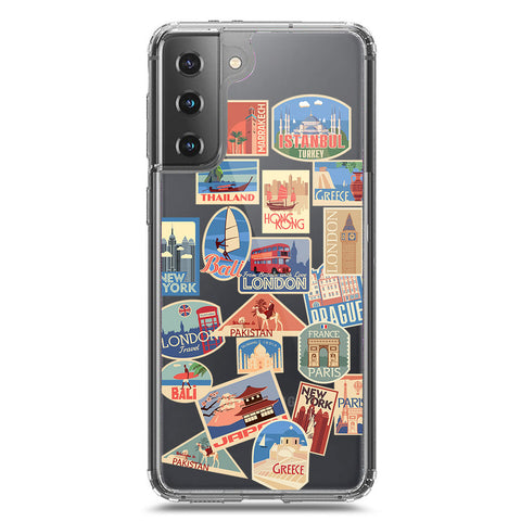 Samsung Galaxy S21 Plus 5G Cover - Personalised Boarding Pass Ticket Series - Clear Phone Case - Soft Silicon Borders