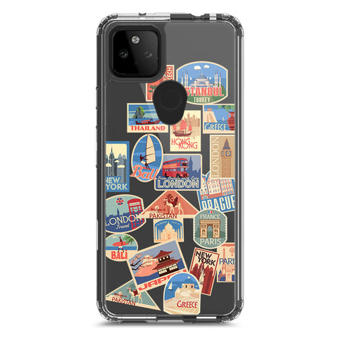 Google Pixel 5a 5G Cover - Personalised Boarding Pass Ticket Series - Clear Phone Case - Soft Silicon Borders