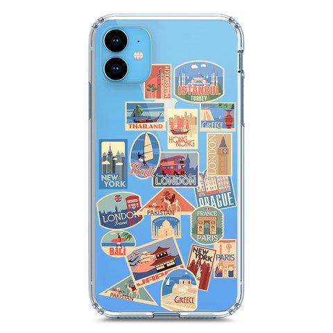 iPhone 11 Cover - Personalised Boarding Pass Ticket Series - Clear Phone Case - Soft Silicon Borders