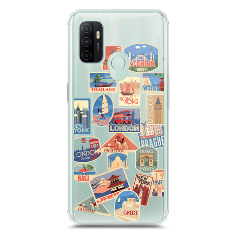 Oppo A53s Cover - Personalised Boarding Pass Ticket Series - Clear Phone Case - Soft Silicon Borders