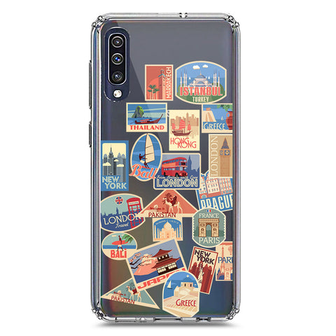 Samsung Galaxy A50 Cover - Personalised Boarding Pass Ticket Series - Clear Phone Case - Soft Silicon Borders