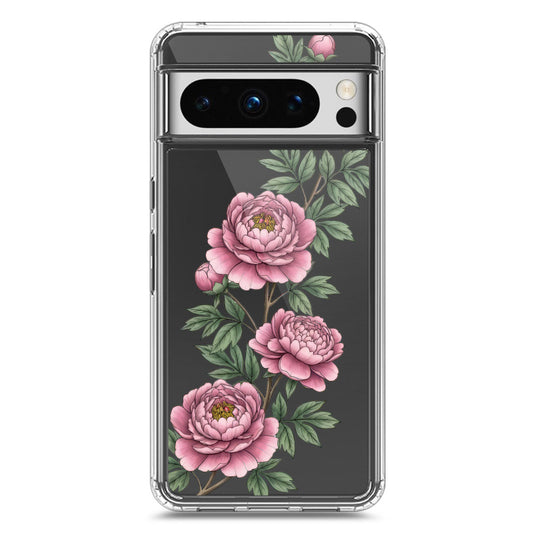 Google Pixel 8 Pro Cover - Velvet Bloom Series - Clear Phone Case - Soft Silicon Borders