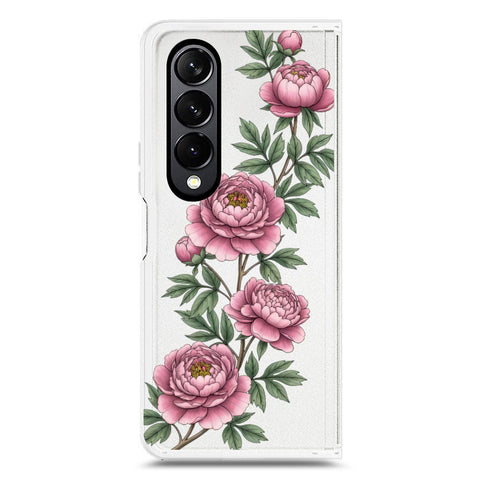 Samsung Galaxy Z Fold 4 5G Cover - Velvet Bloom Series - Clear Phone Case - Soft Silicon Borders