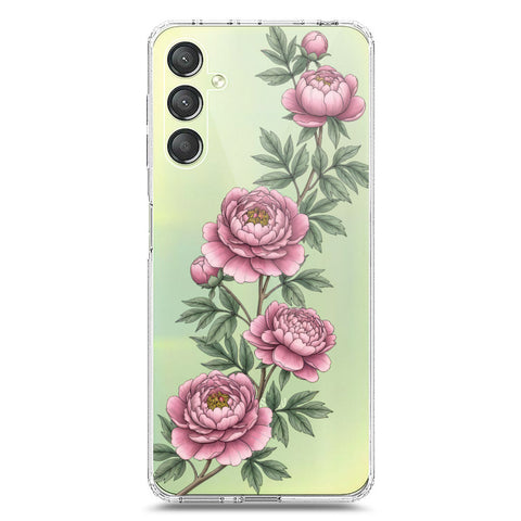 Samsung Galaxy A25 5G Cover - Velvet Bloom Series - Clear Phone Case - Soft Silicon Borders