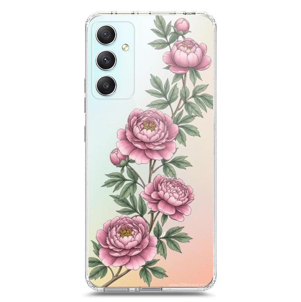Samsung Galaxy A34 5G Cover - Velvet Bloom Series - Clear Phone Case - Soft Silicon Borders (Fast Delivery)