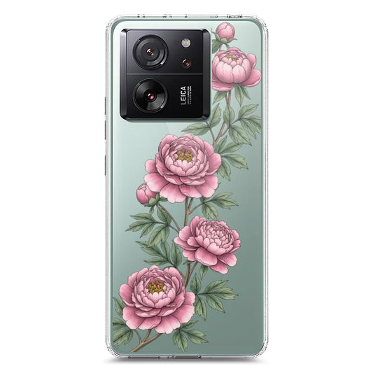 Xiaomi 13T Pro Cover - Velvet Bloom Series - Clear Phone Case - Soft Silicon Borders