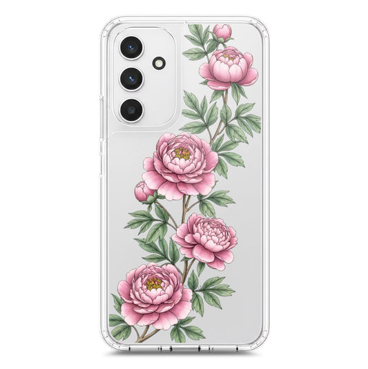Samsung Galaxy A54 5G Cover - Velvet Bloom Series - Clear Phone Case - Soft Silicon Borders