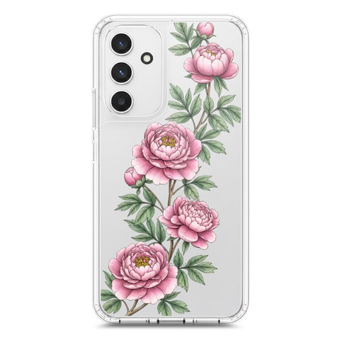 Samsung Galaxy A54 5G Cover - Velvet Bloom Series - Clear Phone Case - Soft Silicon Borders