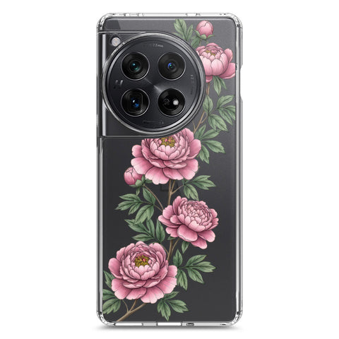 OnePlus 12 Cover - Velvet Bloom Series - Clear Phone Case - Soft Silicon Borders