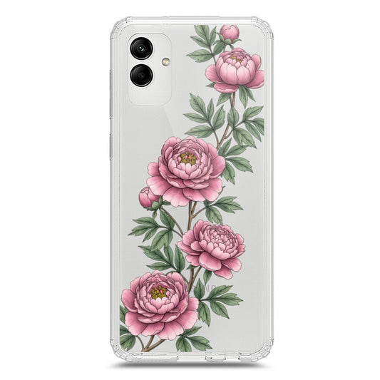 Samsung Galaxy A05 Cover - Velvet Bloom Series - Clear Phone Case - Soft Silicon Borders