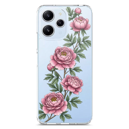 Xiaomi Redmi 12 Cover - Velvet Bloom Series - Clear Phone Case - Soft Silicon Borders