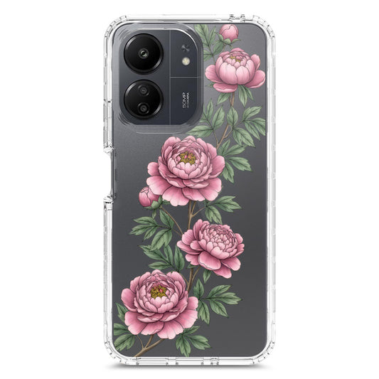 Xiaomi Poco C65 Cover - Velvet Bloom Series - Clear Phone Case - Soft Silicon Borders