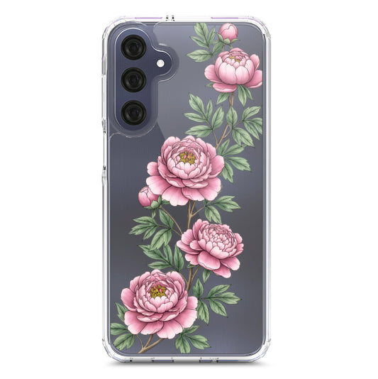 Samsung Galaxy A16 5G Cover - Velvet Bloom Series - Clear Phone Case - Soft Silicon Borders