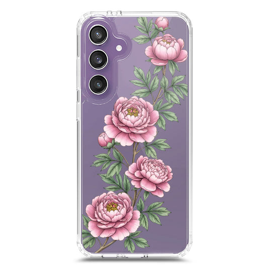 Samsung Galaxy S24 FE Cover - Velvet Bloom Series - Clear Phone Case - Soft Silicon Borders