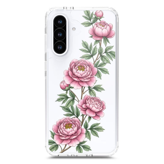 Samsung Galaxy A56 Cover - Velvet Bloom Series - Clear Phone Case - Soft Silicon Borders