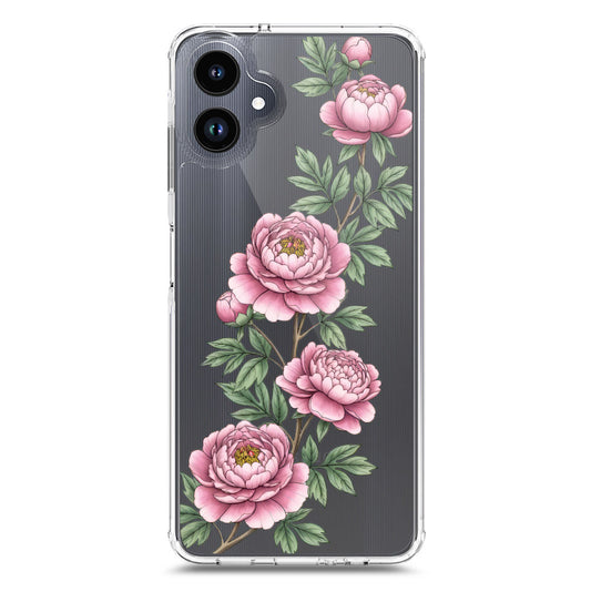 Samsung Galaxy A06 Cover - Velvet Bloom Series - Clear Phone Case - Soft Silicon Borders