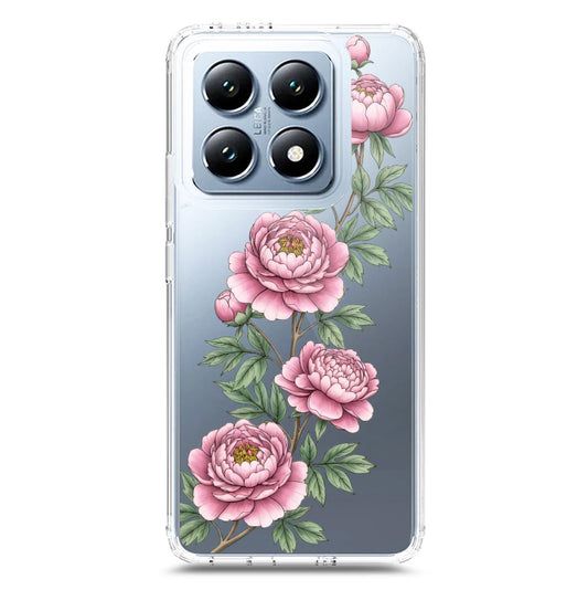 Xiaomi 14T Pro Cover - Velvet Bloom Series - Clear Phone Case - Soft Silicon Borders