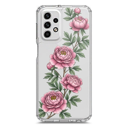 Samsung Galaxy A23 5G Cover - Velvet Bloom Series - Clear Phone Case - Soft Silicon Borders