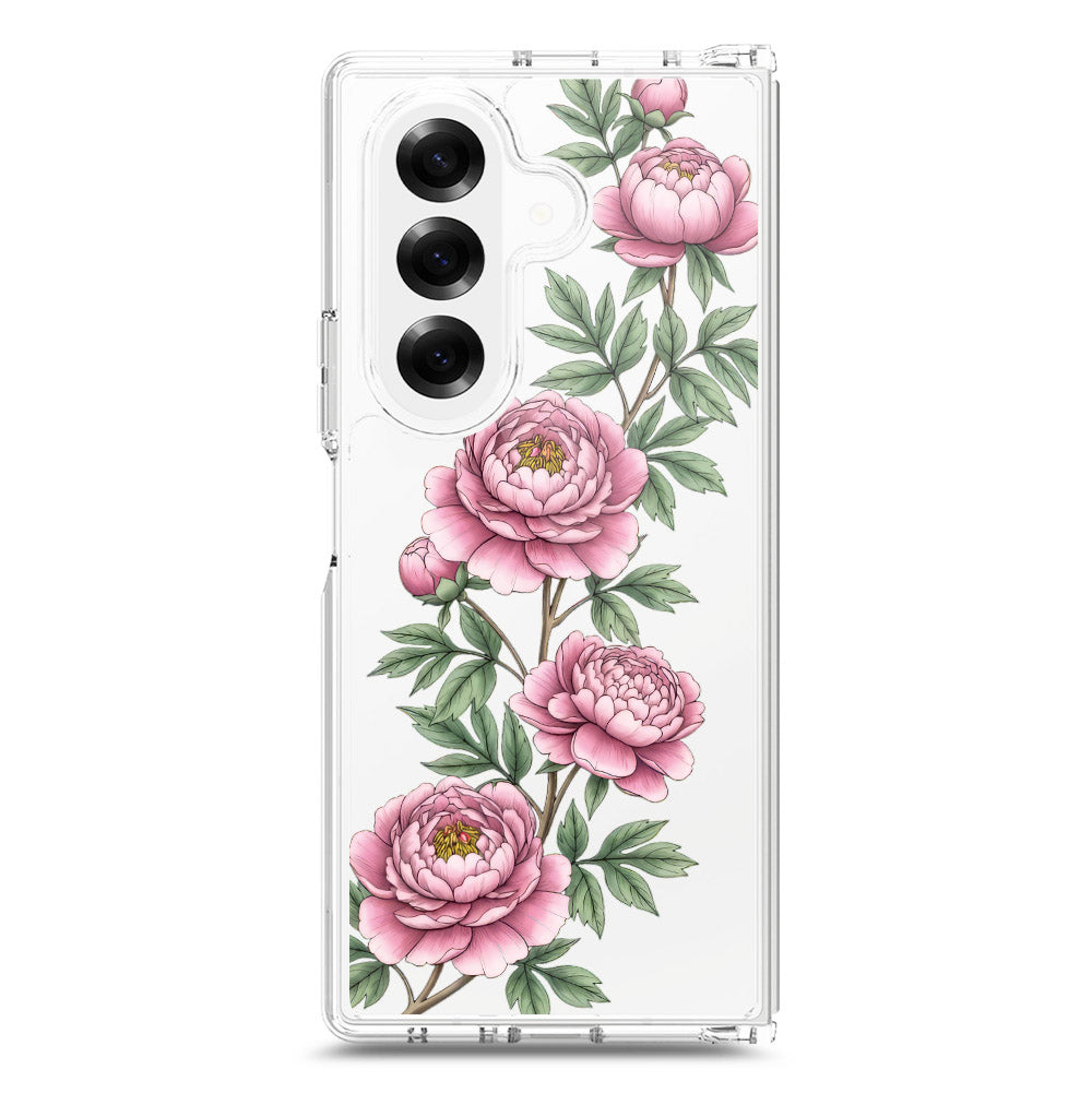 Samsung Galaxy Z Fold 7 Cover - Velvet Bloom Series - Clear Phone Case - Soft Silicon Borders