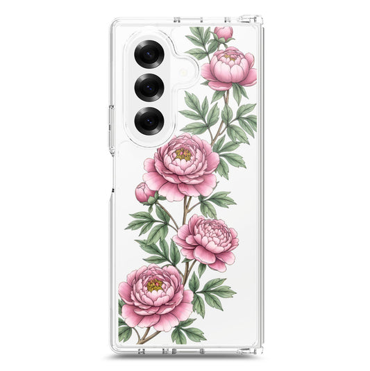 Samsung Galaxy Z Fold 7 Cover - Velvet Bloom Series - Clear Phone Case - Soft Silicon Borders